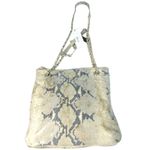 DKNY  Leather Handbag Gold Gray Python Snakeskin Crossbody Shoulder Chain Purse Photo 9