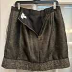 Loft Ann Taylor Metallic Gold & Black Wool Tweed Bouclé Skirt Size 10 Medium M Photo 5