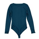 Suuksess Long Sleeve Teal Bodysuit Small Stretchy Minimalist Layering Blue Photo 1