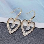 18K Gold Plated Love Heart Drop Dangle Earrings for Women Photo 1