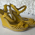Seychelles Yellow Wedge Sandals Espadrille Platform Heels Size 7.5 Photo 0