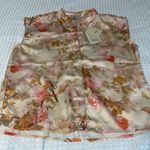 Elie Tahari  Floral Satin Blouse - Pink and Tan Photo 0