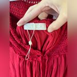 SUZIE KONDI Red V Neck Crochet Midi Cotton Gause Dress Size XS Photo 5