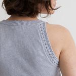 Madewell  Crochet-Trim Crop Sweater Tank in Distant Peri Size M NWT Photo 2