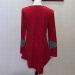 Dressfo contrast trim front zip Asymmetrical dress Red Size 12 Photo 3