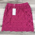 NWT CAROLINE CONSTAS NEW YORK RASPBERRY PINK CROCHET MINI SKIRT SZ‎ XS Photo 0