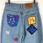 Disney VTG 80s Mickey Mouse Co Jeans Patches All Over Print Size 13 14 Denim 171 Photo 2