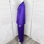 Victoria's Secret  Satin Pajama Set Purple Black Medium Shirt Pants Photo 2