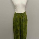 Vintage Michael Carrie Pants Lounge Buildings Art To Wear Lagenlook Green Black Size L Photo 0