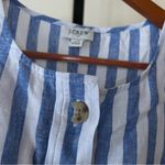 J.Crew Striped Linen Cotton Button-front Shell Tank Top Blue White NWT Size XS Photo 4