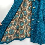 Free People Gypsy Jacquard Teal Military Coat Photo 31
