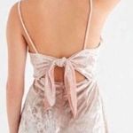 Urban Outfitters Luxe Crushed Velvet Champagne Tie Back Romper Photo 1