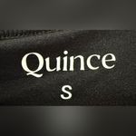 Quince  Ribbed Black Midi Long Sleeve Sustainable Tencel Dress Lined Size Small Photo 6