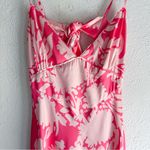 Bardot  Malinda Slip Dress Pink Abstract Back Tie Pink White Sz XL US 10 Photo 3