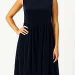 Laura Ashley Vintage Y2k navy pinafore overall jumper velvet midi dress 10 Photo 0