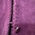 White Stag Women's Purple Velvet Embroidered Vest Smock Neck 90s Photo 3