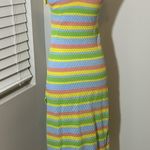 Topshop  stripe pointelle midi dress in multi Photo 5