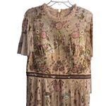 Mac Duggal NWT Floral Sequined Embellished High Neck Butterfly Sleeve Gown SZ 14 Photo 3