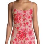 Parker NWT  embroidered floral ruffle mini dress Sz L pink Photo 3