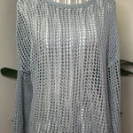 Max Studio  Light Gray Open-Knit Sweater Photo 0