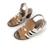 Toms Women's Majorca Woven Textile & Suede Heeled Sandals Neutral Tan Size 6.5 Photo 4