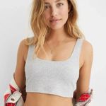 Aerie Lace Waffle Longline Bralette in Light Gray Size S New Photo 4