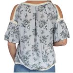 Shyanne ✨ Womens Sz Medium Blouse Medium Blue Floral Crochet Cold Shouler✨ Photo 1