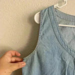 💥Vintage Vibe Denim Jumper Zip Up Dress L Blue Size L Photo 3