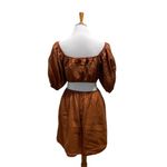 Faithfull the Brand Almero 100% Linen Dress Rust Size L Summer Boho Beach Party Photo 13