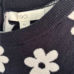 1901  Dark Blue Sweater with Cream Floral Design Photo 1