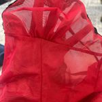 Vintage Faris Red and Black Lace Chemise lingerie nighty baby doll made in USA Size L Photo 6