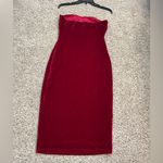 Red velvet tube top dress Size M Photo 3