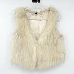 H&M Divided Womens Y2K Mob Wife Chic Layer Cozy Soft Faux Fur Vest Size 12 Cream Photo 0