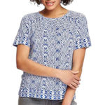 Old Navy  Blue Aztec Print Tee Size XL Blue Scoop Neck Print Tee Photo 0