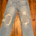 Aéropostale Women’s Ripped Baggy 90s Button Fly Jeans, Size 6 Blue Photo 3