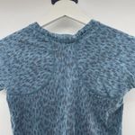Athleta XXS Momentum Allure Animal Print Tee Shirt Blue Seamless Comfort Wicking Photo 3