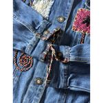 Sara Studio Y2K Jean Jacket Women XL Blue Studded Art Boho Embroidered Hippie Photo 9