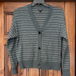 Patagonia  Gray and White Striped Knit cardigan small Photo 0