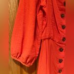 MELLODAY Orange Square Neckline A-Line Lined Mini Dress 3/4 Sleeves Size XS Photo 6