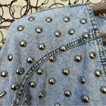 Vintage 80s Monique acid wash denim dress with silver tone giant stud detail Blue Size 12 Photo 6
