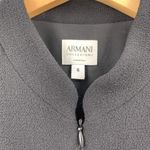 Armani Collezioni Sleek  Black Wool Crepe Sleeveless Zip Front Dress Size 6 Photo 2