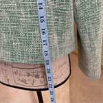 ZARA New Luxury Preppy Green Long Sleeves Round Neck Textured Crop Blazer Sz XL Photo 8