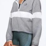 Victoria Secret PINK Grey/Gray Half Zip Cropped Fleece Sweatshirt Photo 1