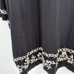 Free People Y2K Boho Vintage Bell Long Sleeve Black Embroidered Dress Tunic Size Medium Photo 5