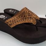 Yellow Box  Platform Wedge Sandals w Boho Woven Upper Women’s 10 Tan & Brown Photo 0