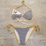 đź’•DIANE'S BEACHWEARđź’• Blue Striped Sailor Triangle Top String Bikini M/L NWOT Size undefined Photo 10
