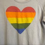 Sundry  Baby Blue French Terry Rainbow Heart Crew Neck Sweatshirt NEW WITHOUT TAG Photo 3