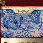 Lilly Pulitzer Pink Blue Floral Wallet Change Purse Key Ring ID Case Card Holder Photo 4