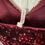 Salty Crushed Deep Red burgundy Sequin Mini Dress Photo 10