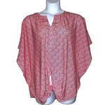 Cute lightweight red and white pinstriped blouse, ties at bottom & has butterfly Size undefined Photo 0